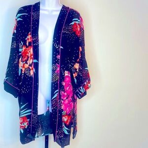 NEW…Black ⬛️/Hot pink 💓 woven cardigan size S (small) from Forever21